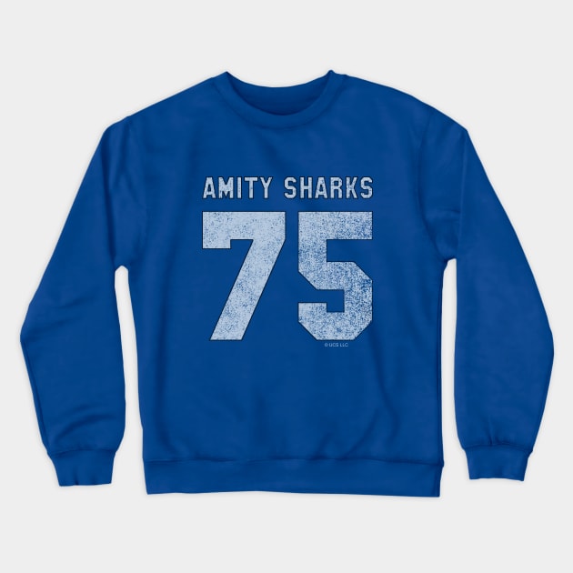 Amity Sharks 75 (faded) Crewneck Sweatshirt by GloopTrekker
